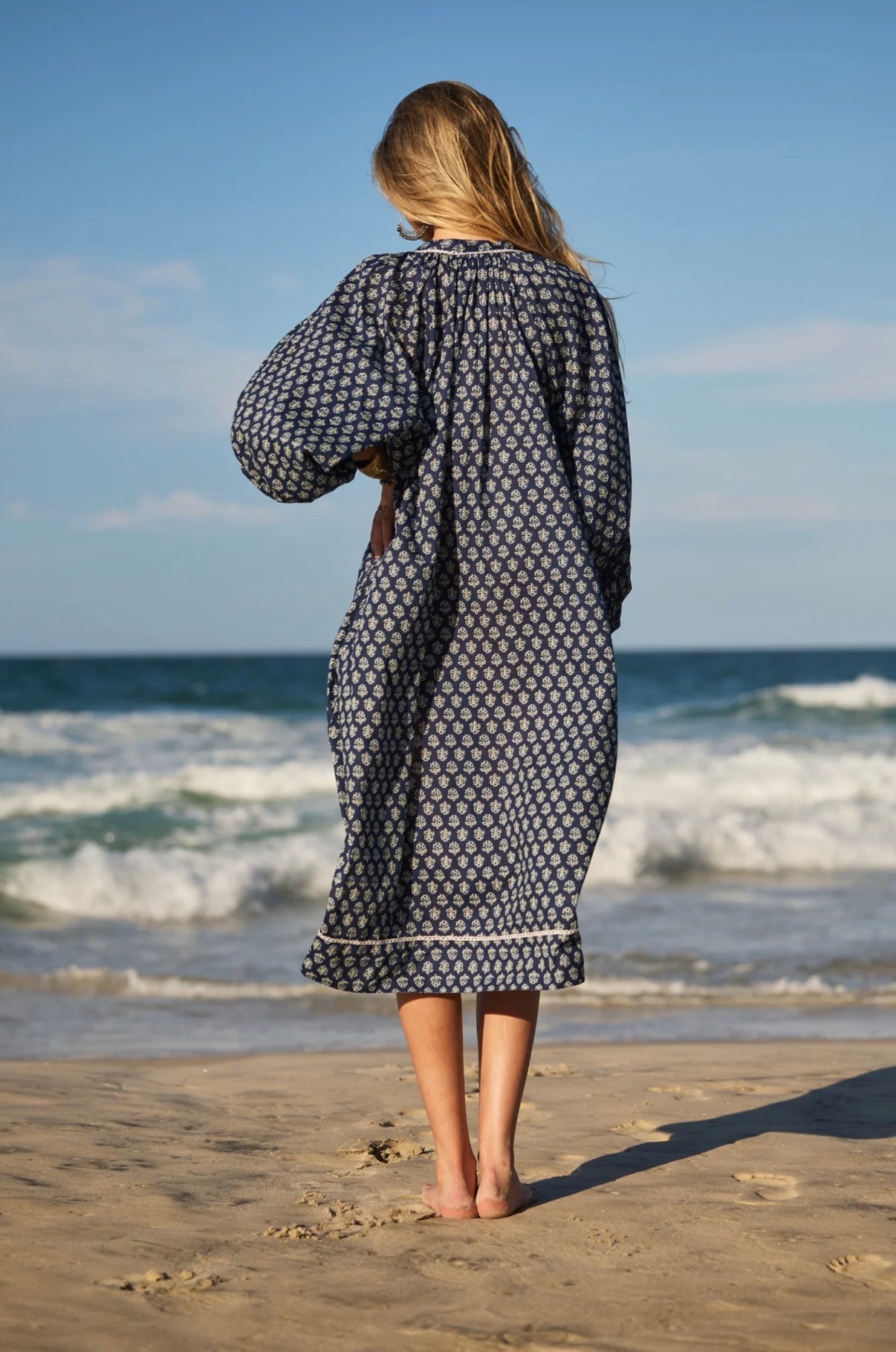 Naudic Amisha Inidigo Blue Midi Dress