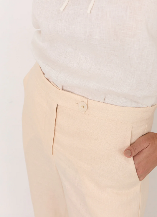 Adorne The Agatha Linen Crop Pants