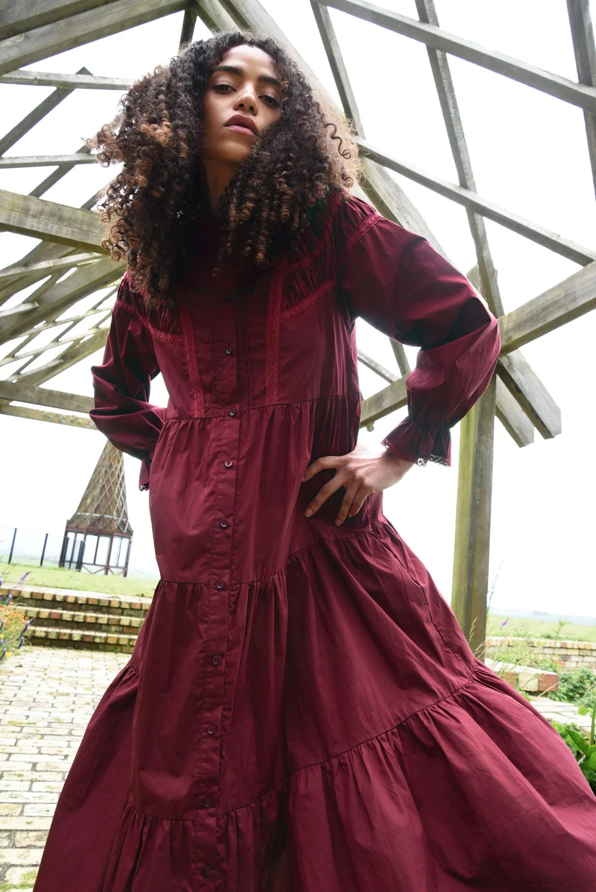 COOP by Trelise Cooper Just a Trace of Lace Dress Maroon