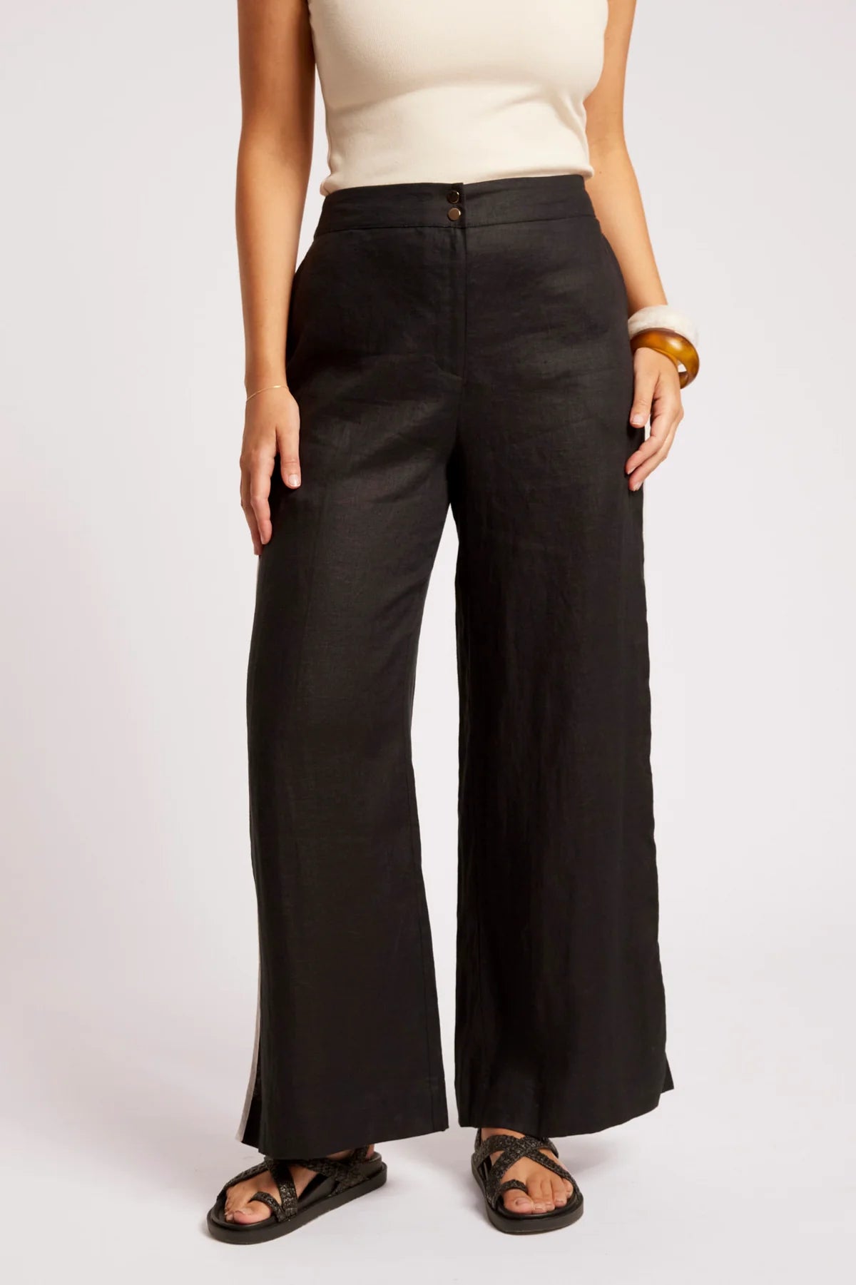 Eb + Eve Maris Splice Pant in Black & Tusk Duo