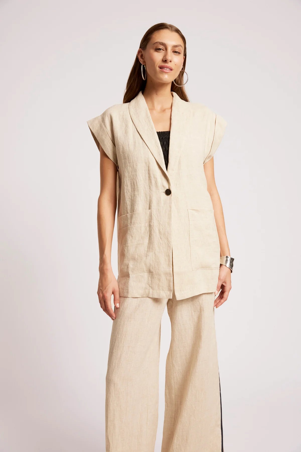 Eb + Eve Maris Blazer Vest in Tusk