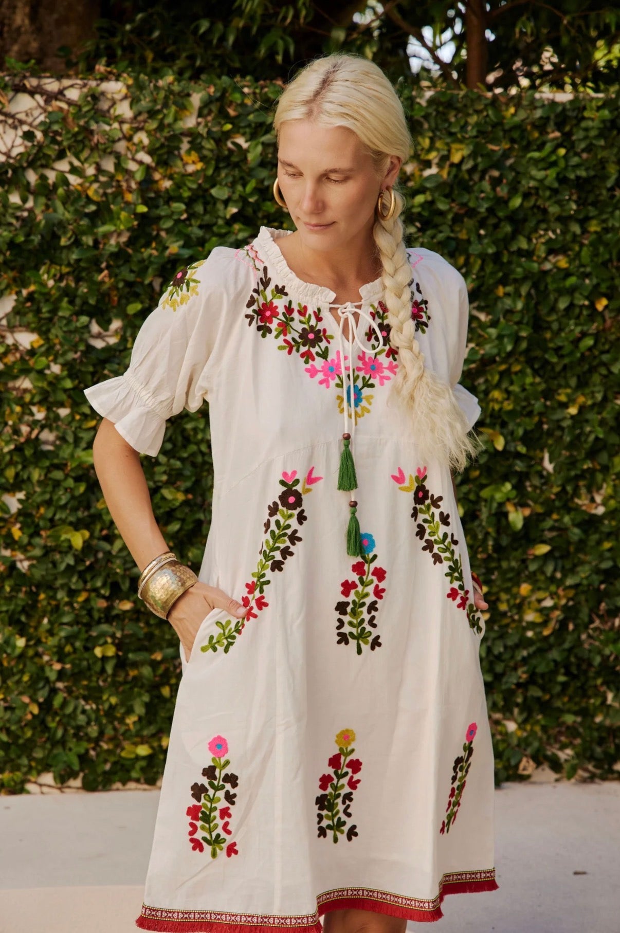 Naudic Spell Isla Embroidery Cotton Dress