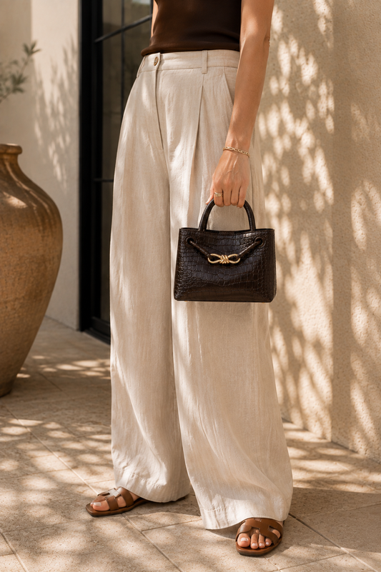 L'Ora D'Oro Chocolate Croc Mini Tote
