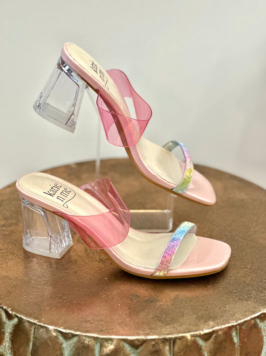Katie n Me Vogue Rainbow Clear Mule