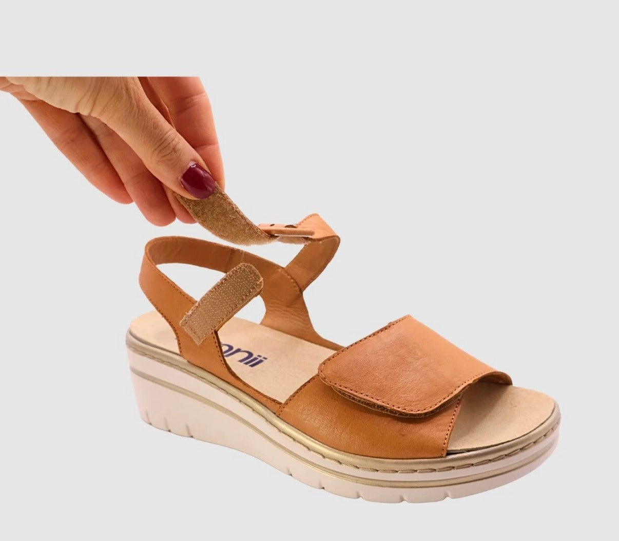 Bonnii Gem Coconut Leather Velcro Sandals