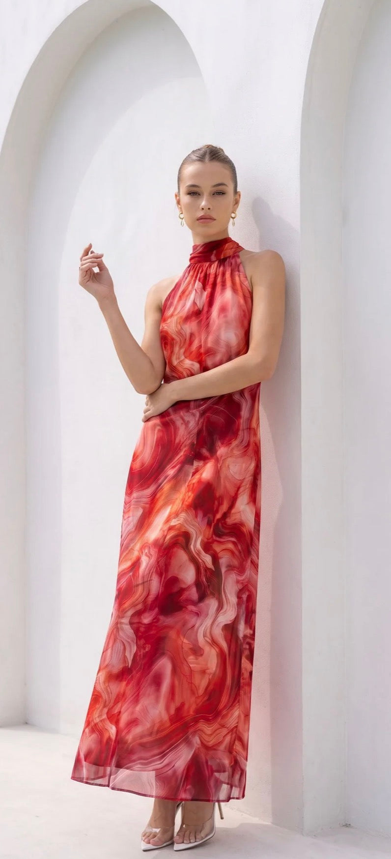 GDS Lone Long Dress Red