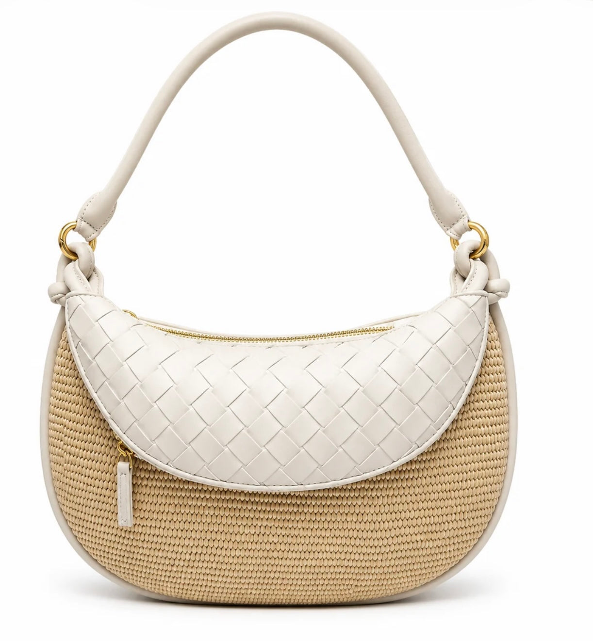 L’ORA D’ORO Camile Raffia Saddle Bag