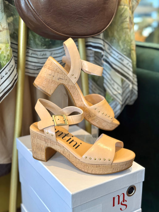 Marco Santini Cobi Flesh Leather Platform Heels