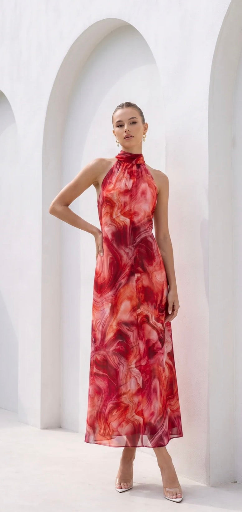 GDS Lone Long Dress Red