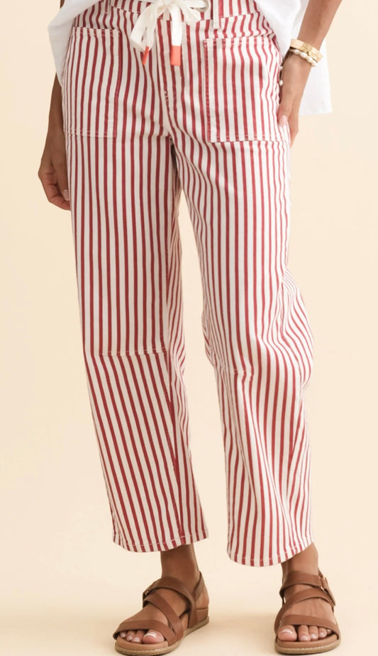 Monaco Carter Barrel Jeans - Navy Stripe