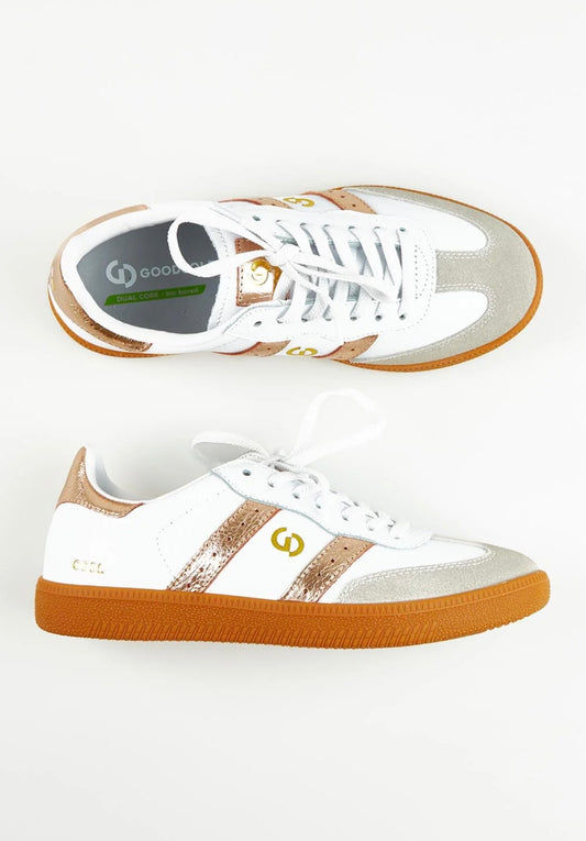 Goodsole Parallel White & Gold Sneakers