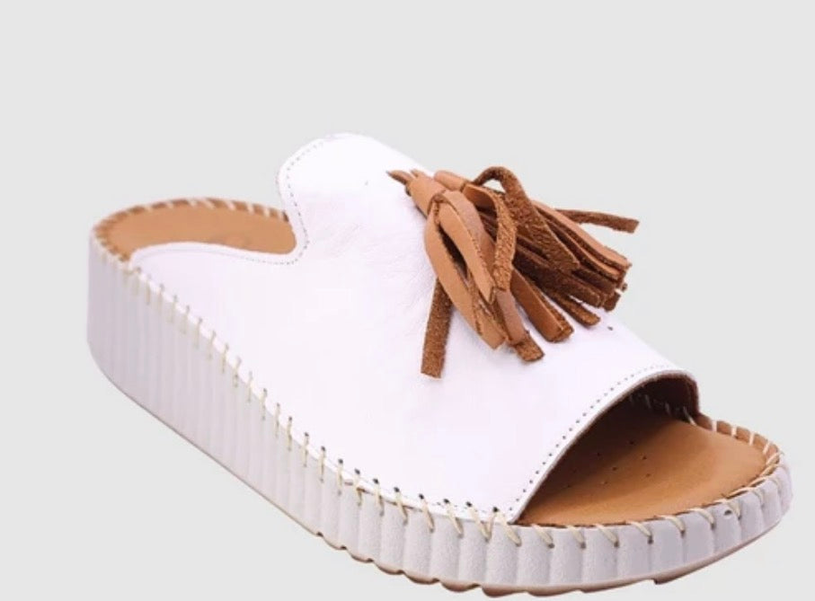 Sala Sonny White Coconut Wedge Slip-Ons