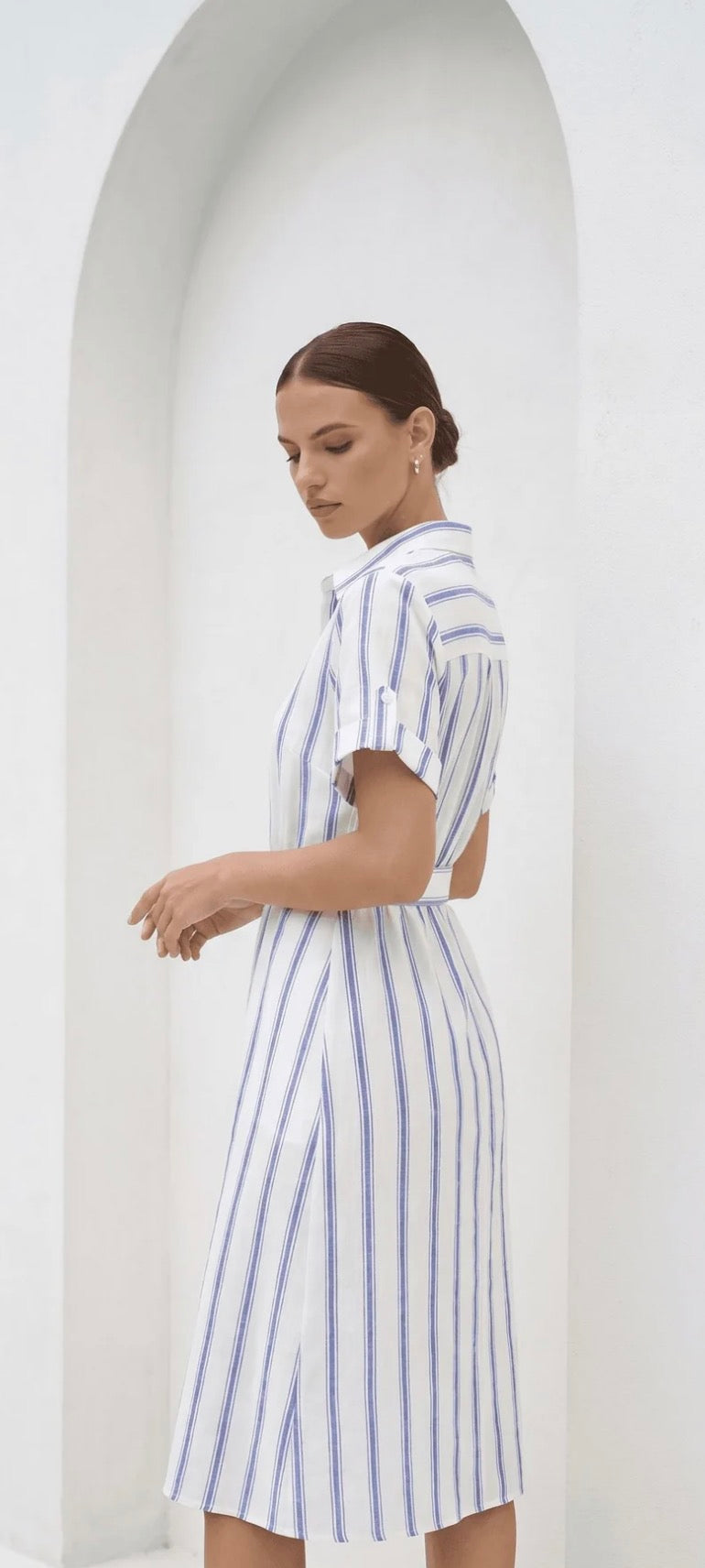 GDS Lyra Linen Dress Blue Stripe