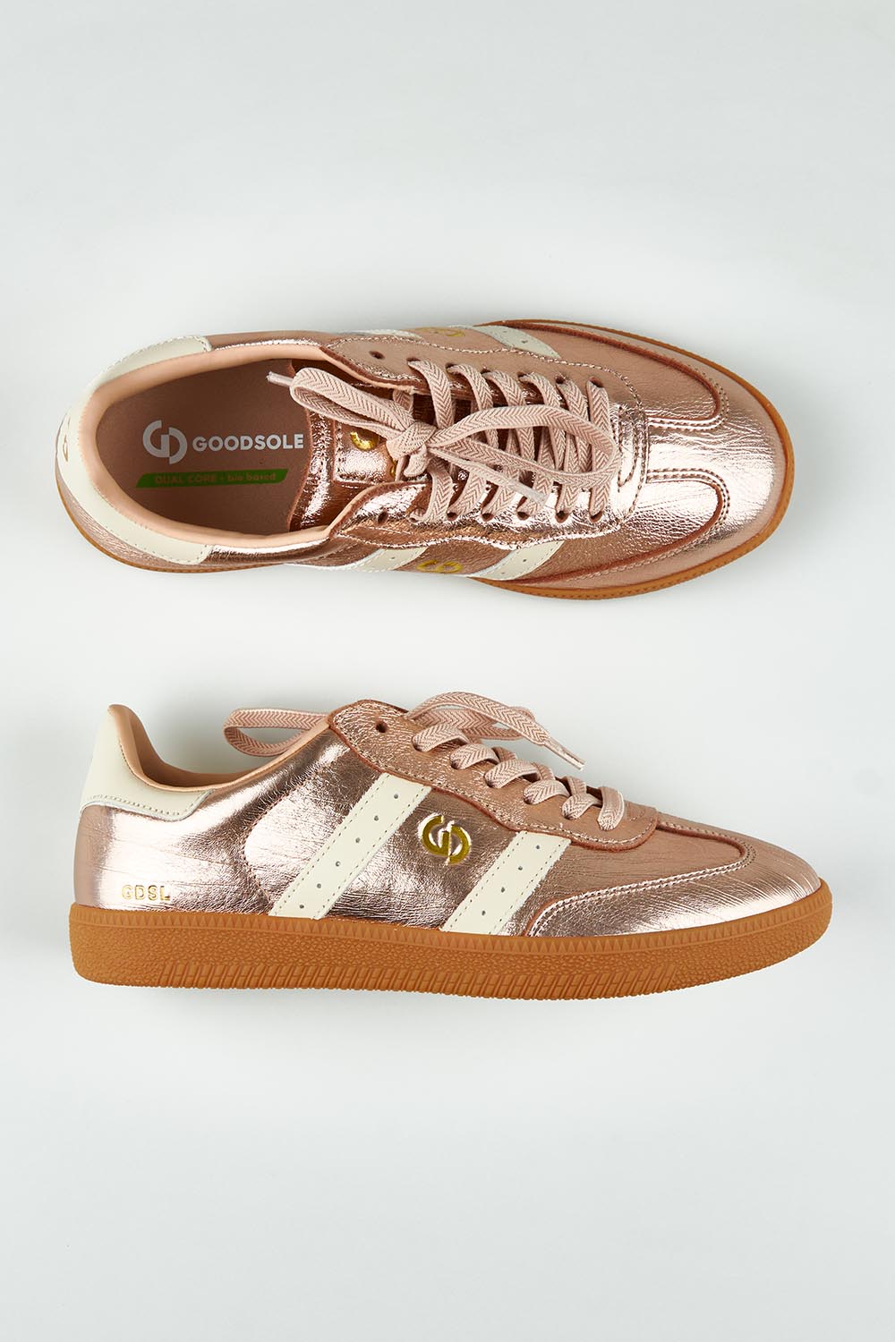 Goodsole Parallel Rose Gold Metallic Sneakers