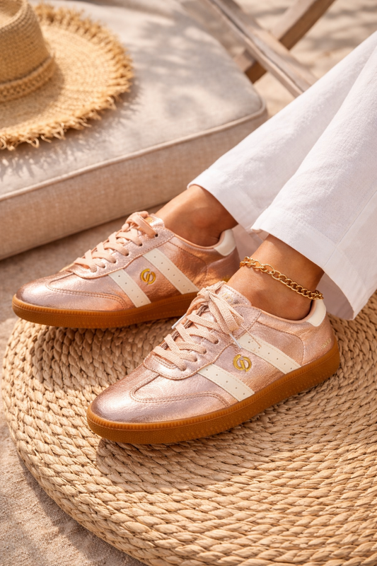 Goodsole Parallel Rose Gold Metallic Sneakers