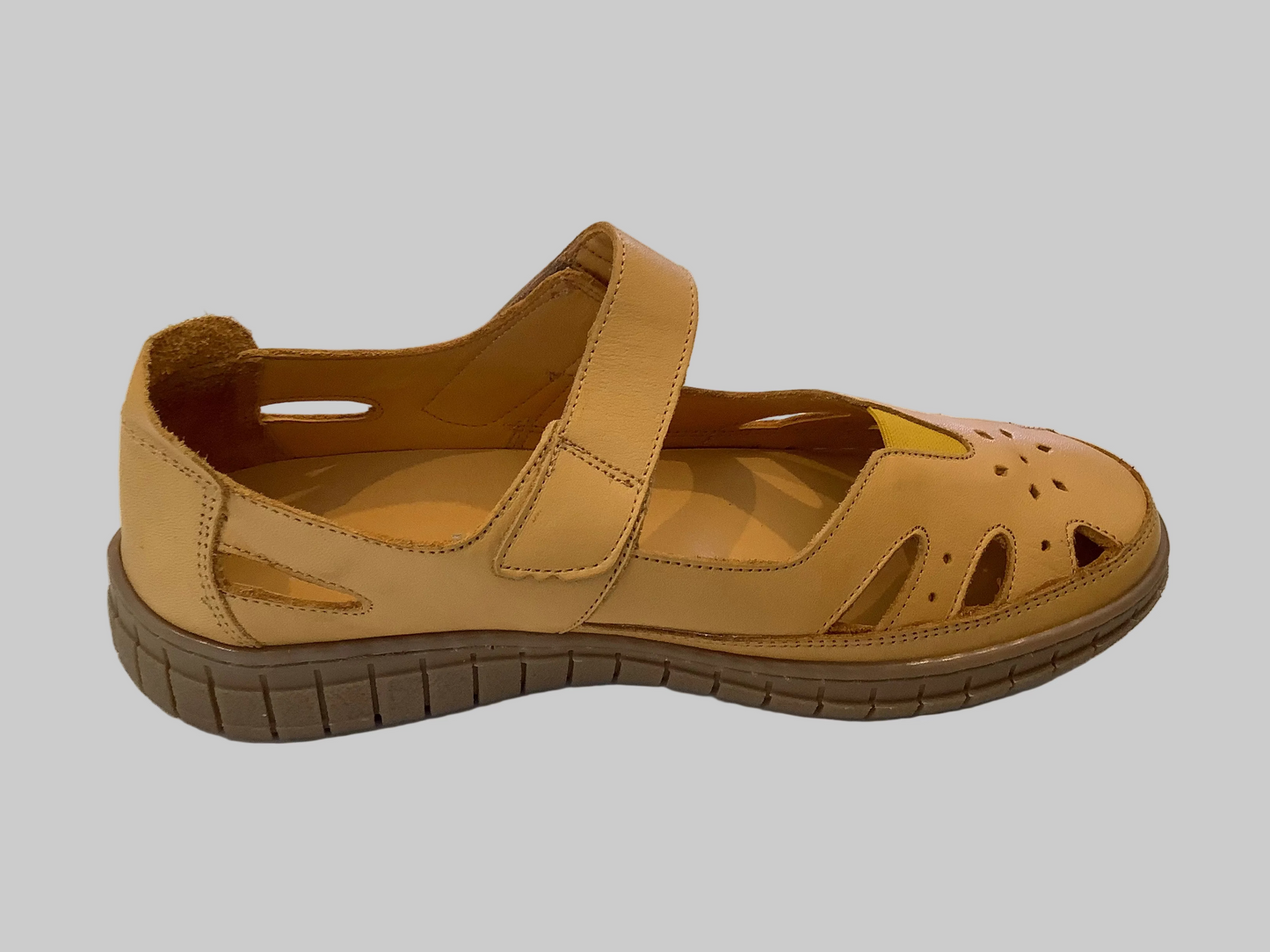 Cabello Rise Mary Jane Leather Flats - Mustard