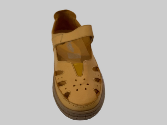 Cabello Rise Mary Jane Leather Flats - Mustard