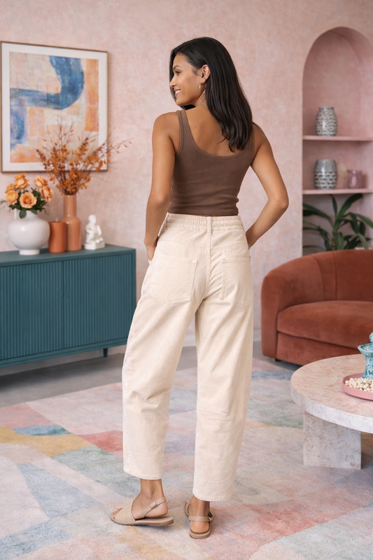 Stone Corduroy Leo Barrel Pants by Monaco Jeans
