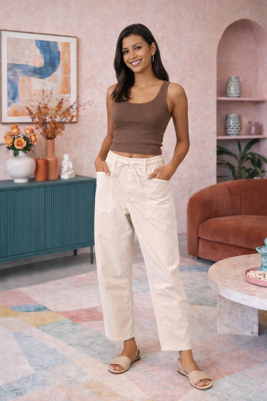 Stone Corduroy Leo Barrel Pants by Monaco Jeans