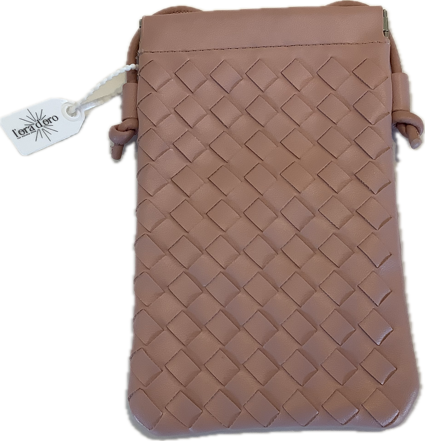 L'ORA D'ORO CALL ME Leather Weaved Crossbody Bag