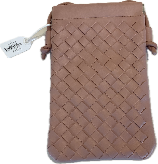 L'ORA D'ORO CALL ME Leather Weaved Crossbody Bag