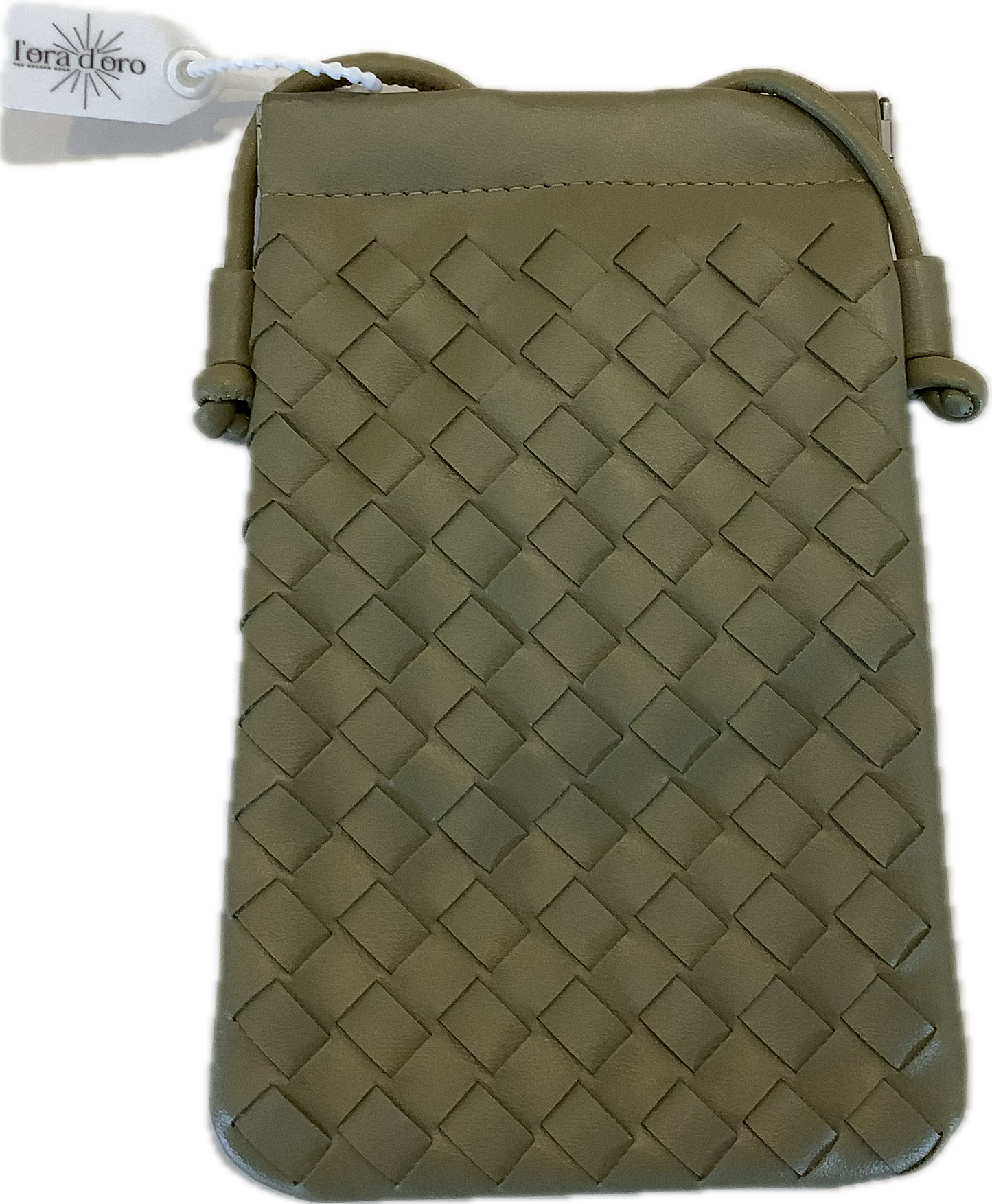 L'ORA D'ORO CALL ME Leather Weaved Crossbody Bag