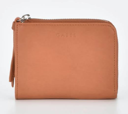 Emmi RFID Safe Leather Small Zip Around Wallet - Tan