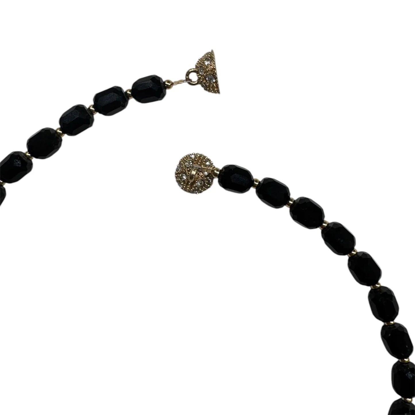 (Short) Swarovski Faceted Rondelle Beaded Chocker, Black