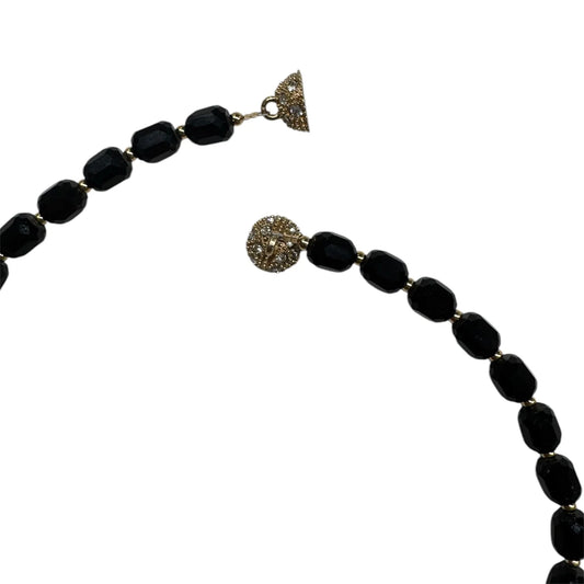 (Short) Swarovski Faceted Rondelle Beaded Chocker, Black