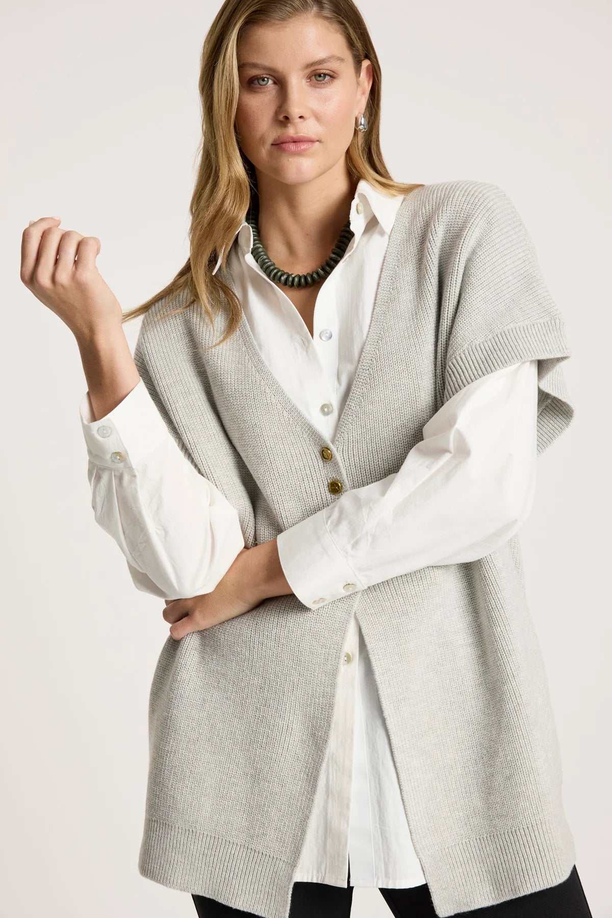 Eb+Ive Berbe Vest Cardigan Marle