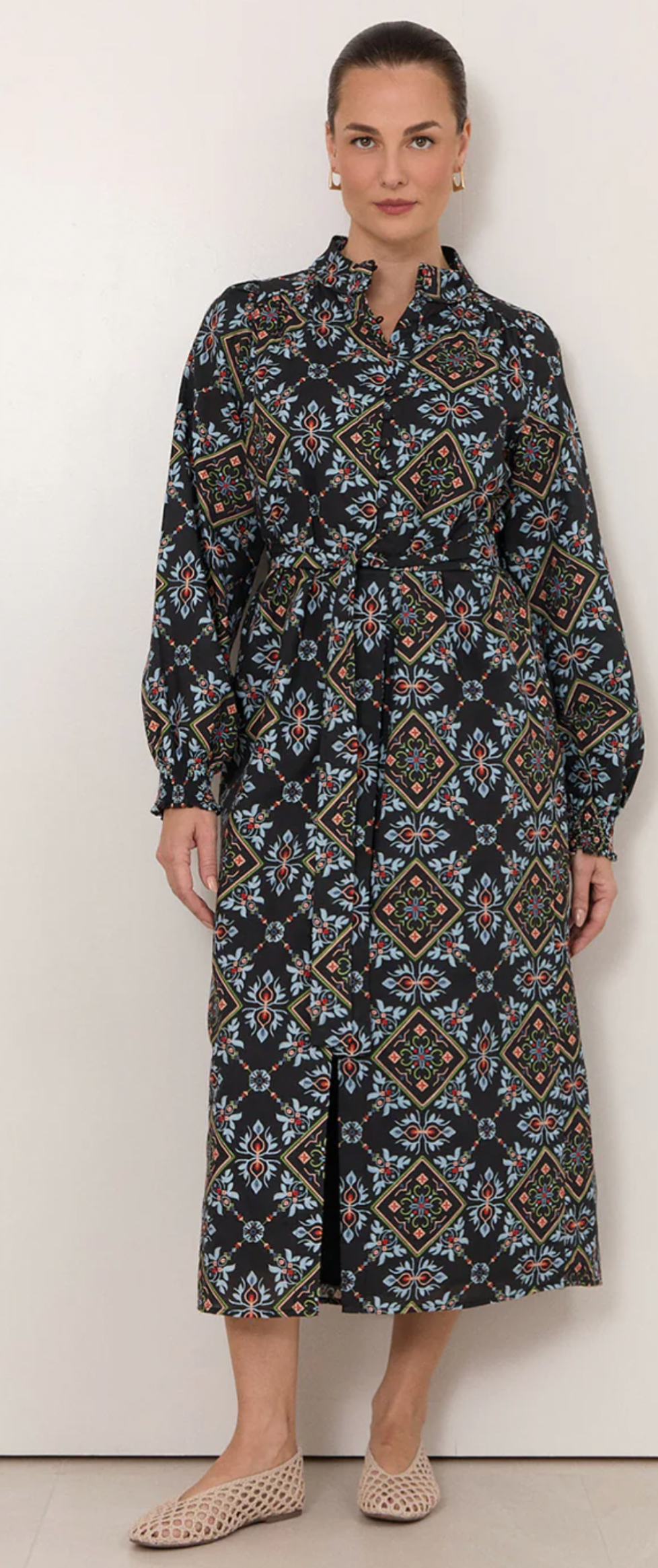 Adorne Lilian Embroidered Shirt Dress