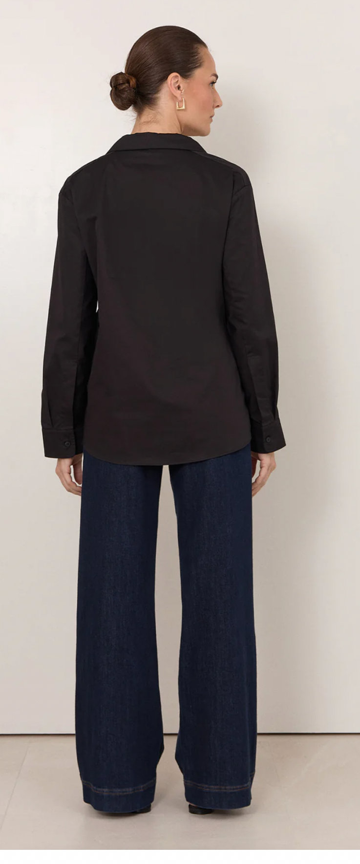 Adorne THE YURI POPLIN SHIRT Black
