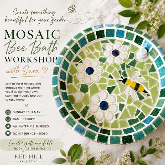 Mosaic Bee Bath Workshop with Sara