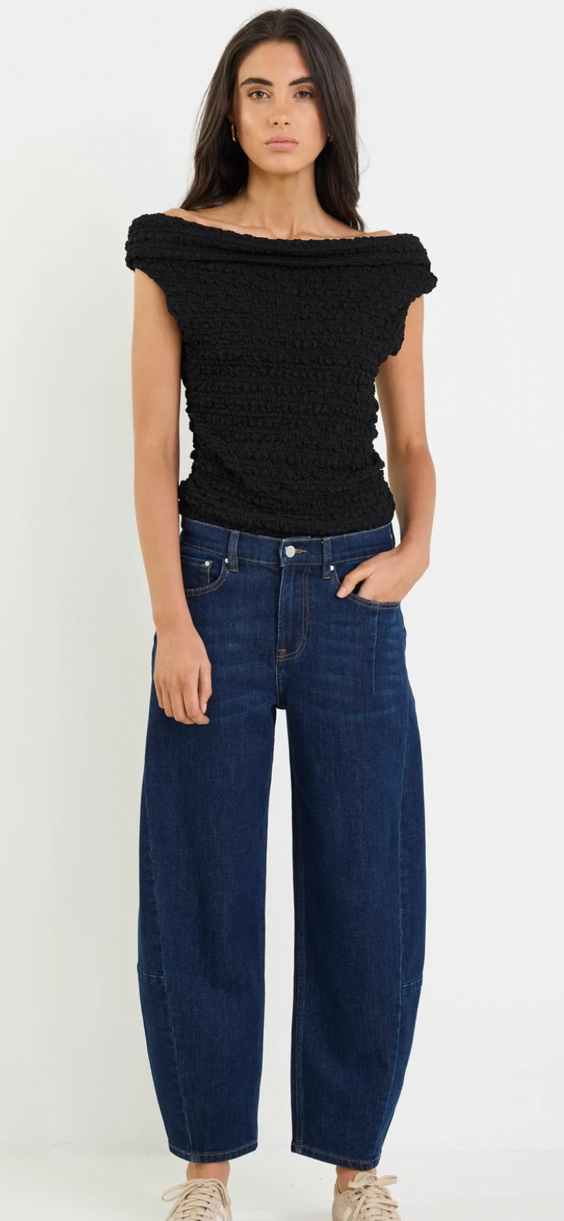 Among The Brave -Graduate DARK BLUE STRETCH Barrel Jeans