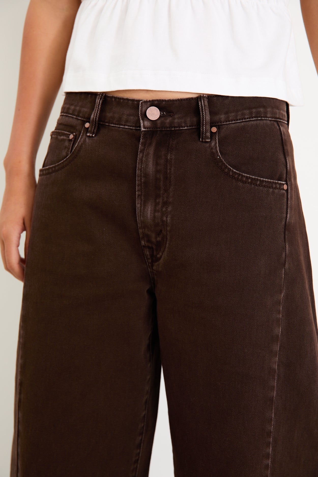 Among The Brave Varsity Chocolate Barrel Jeans