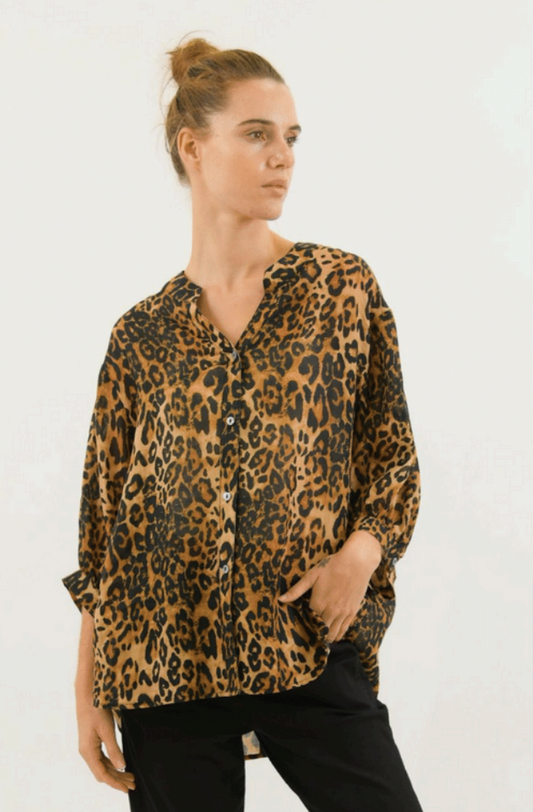 Worthier Zara Leopard Button Shirt