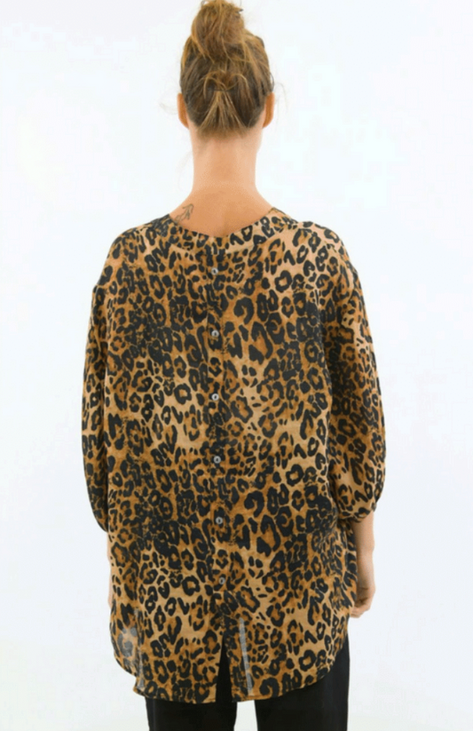 Worthier Zara  Leopard Button Shirt