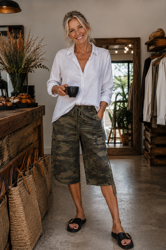 SMAIBULUN Camouflage Shorts Knee Length