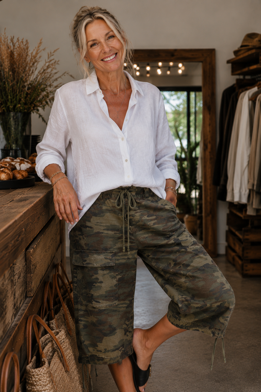 SMAIBULUN Camouflage Shorts Knee Length
