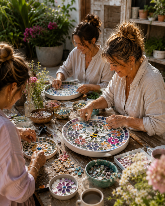 Mosaic Bee Bath Workshop with Sara