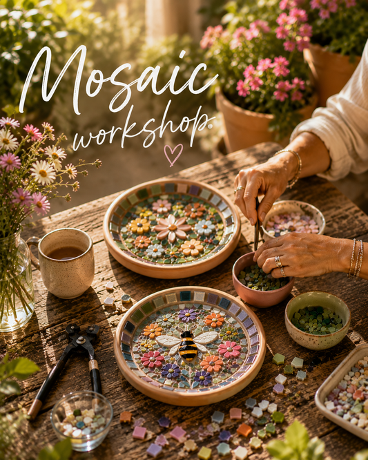 Mosaic Bee Bath Workshop with Sara
