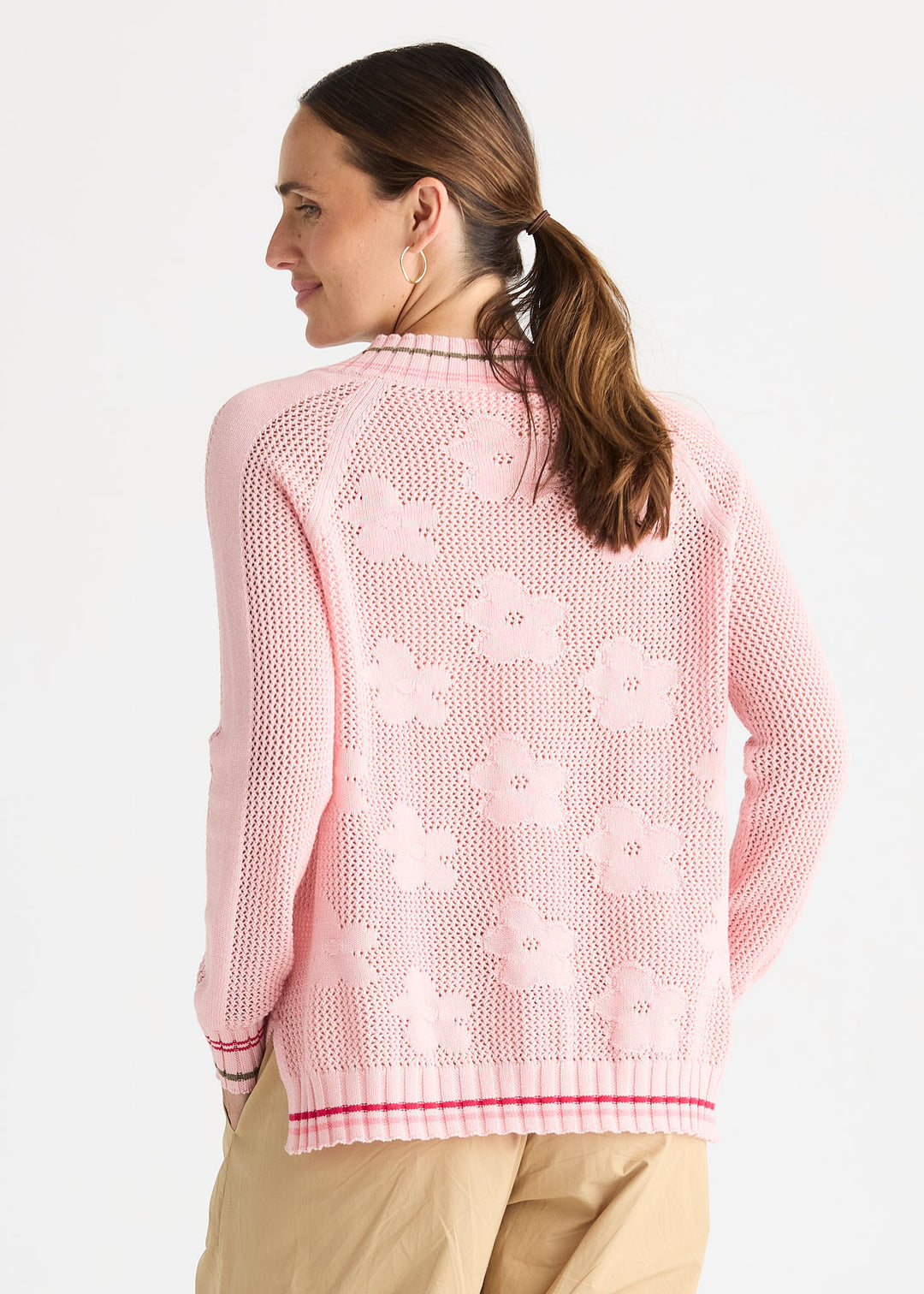 Zaket & Plover Floral Pointelle Vee