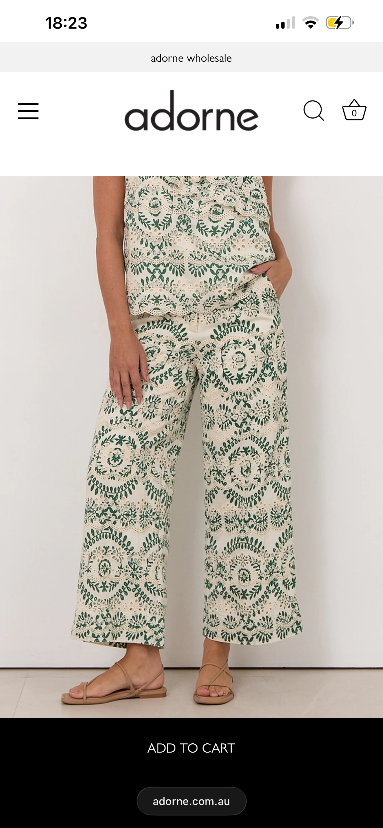 Adorne Agatha Embroidered Crop Pants