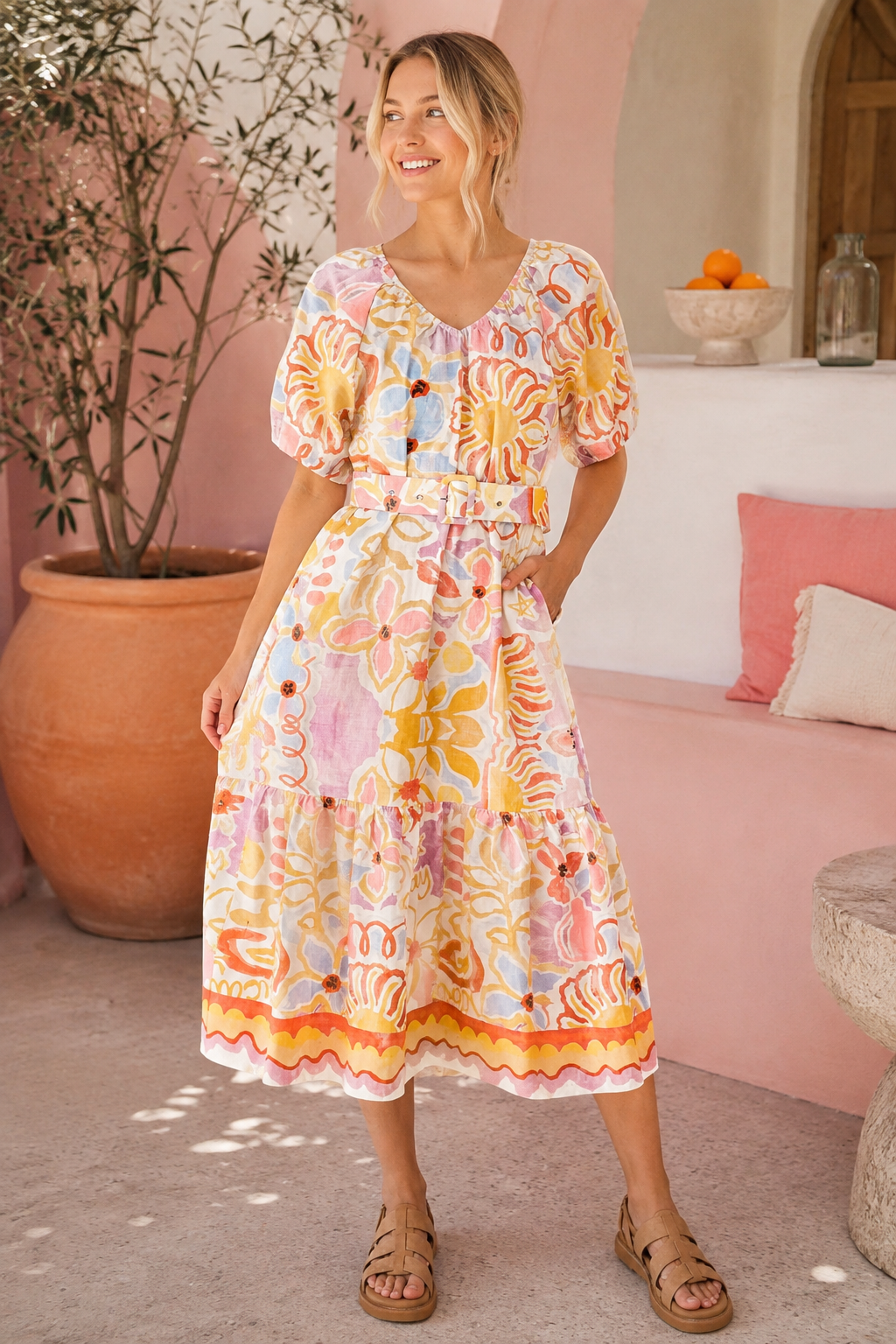 Walnut Hawaii Dress “On Vacay” Print