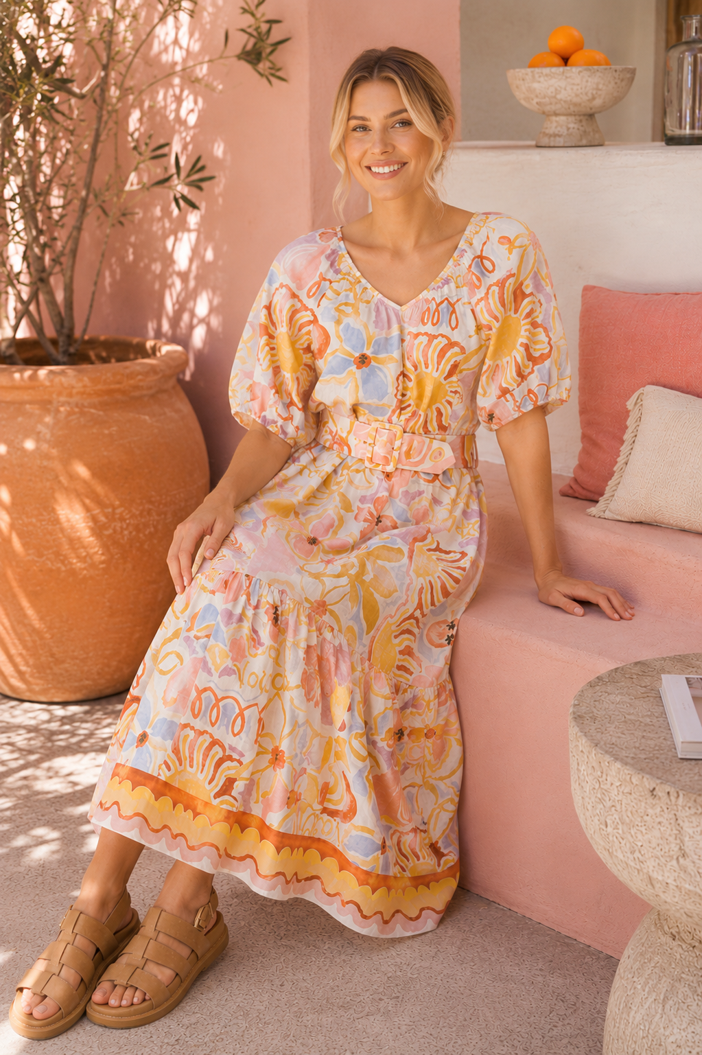 Walnut Hawaii Dress “On Vacay” Print