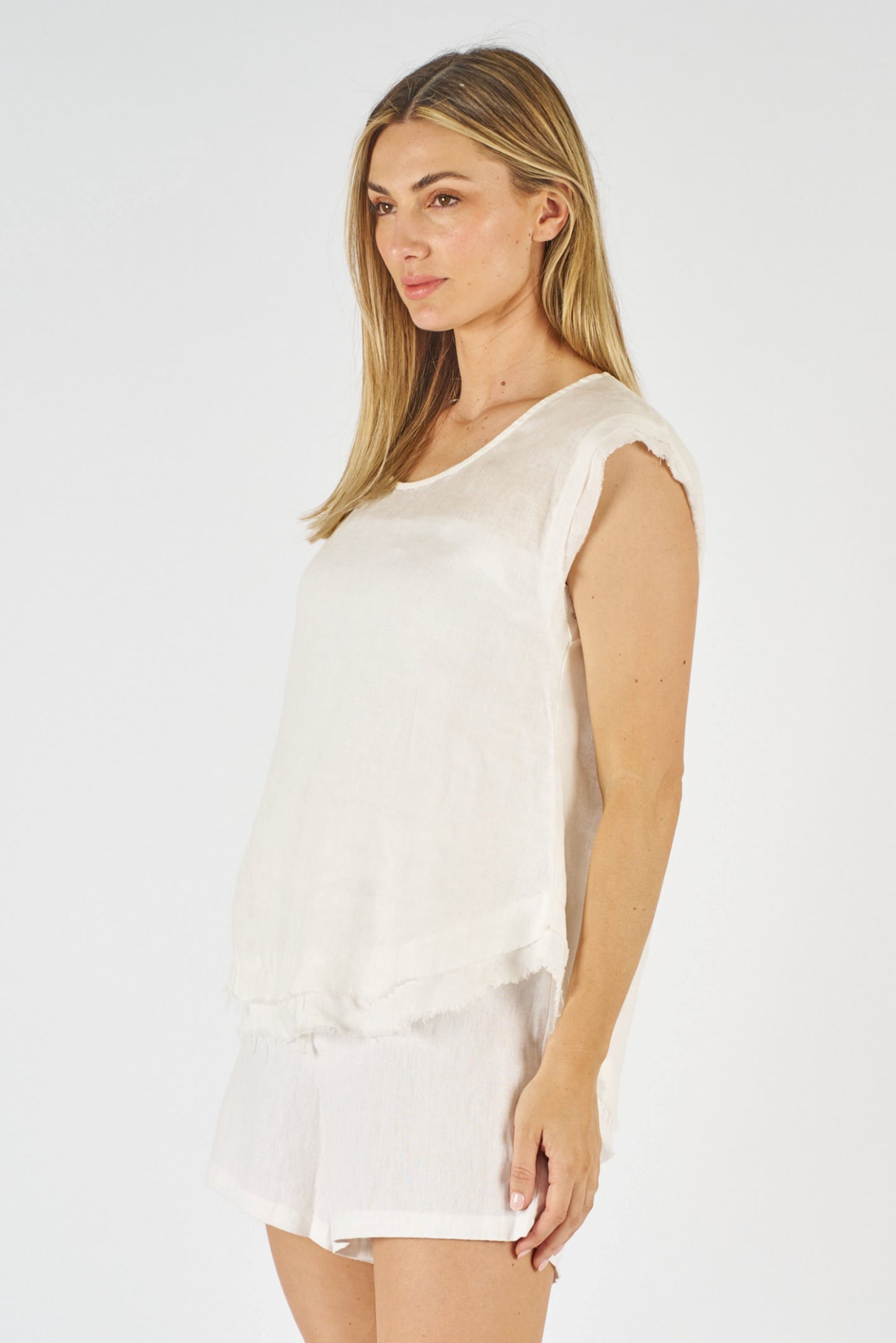Worthier Gemma WHITE Linen Top