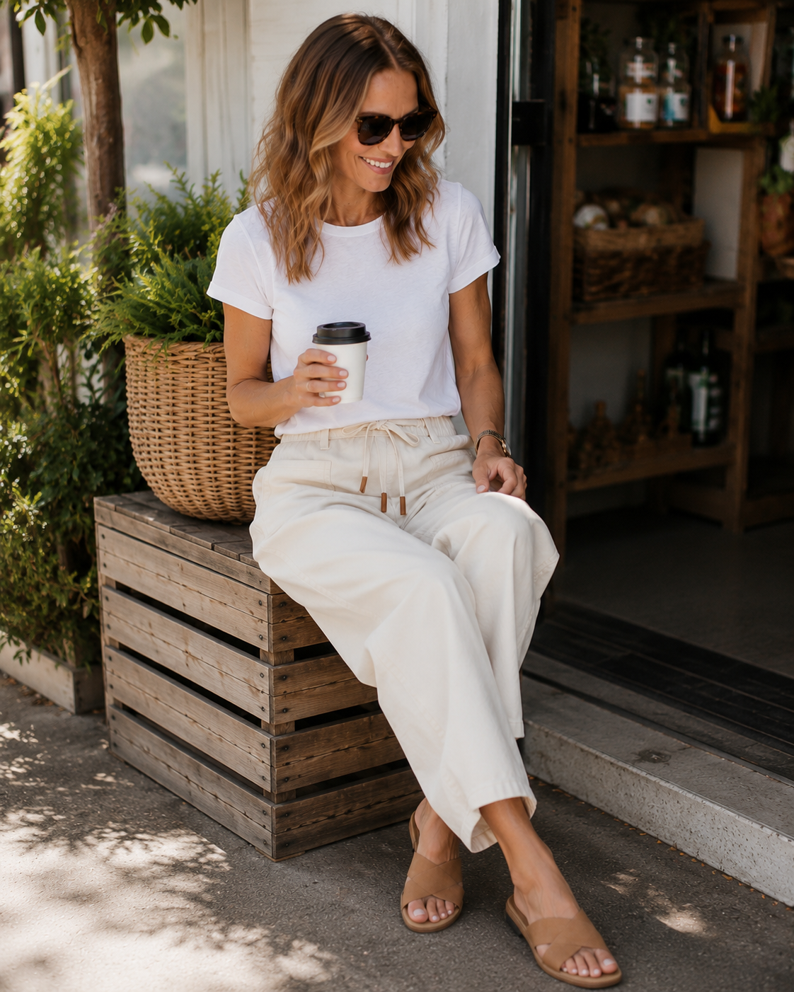 Monaco Denim Carter Barrel Jeans in Sand