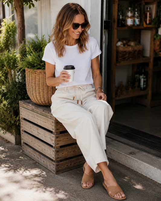 Monaco Denim Carter Barrel Jeans in Sand