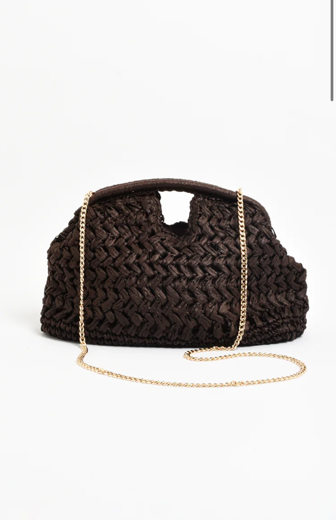 Open Handle Paper Weave Clutch