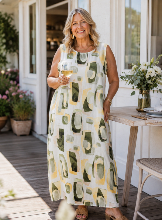 Elizabeth Scott Retro Maxi Dress  - Sage